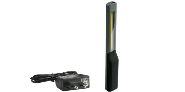 robust Arbeitsleuchte aufladbar über USB handlich Arbeitslampe Werkstattleuchte Arbeitslicht Profi 2in1 Akku Inspektionsleuchte mit 100 Lumen & Clip M.LINE LED Werkstattlampe mit Magnet